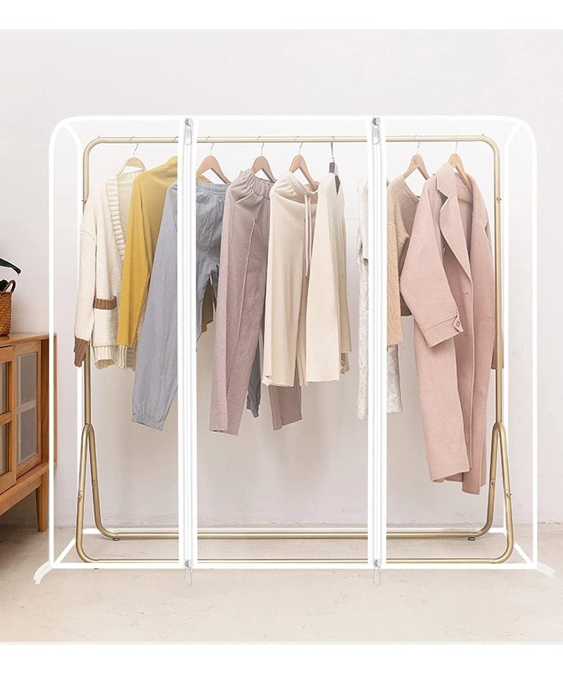 TzBBL Garment Rack Cover, Clothes Garment Rack Cover 5 Ft with Strong Zipper Protective Rail Cover 59" X 20" X 59" (150 X 50 X 150 cm)- Only Cover - Image 5